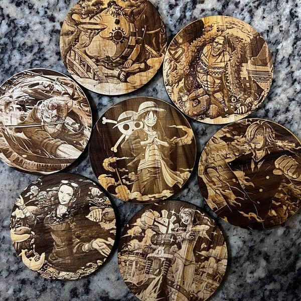 Anime One Piece Wooden Coasters.