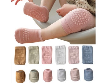 Baby Toddler Knee Pads Crawling Knee Protector Anti Slip Floor Socks Set ( for 6  months to 12 months)