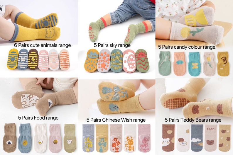 Anti-Slip non slip Baby Boy Girl Toddler Grips Floor Safety Walking Socks cute socks training socks for 12-24months image 2