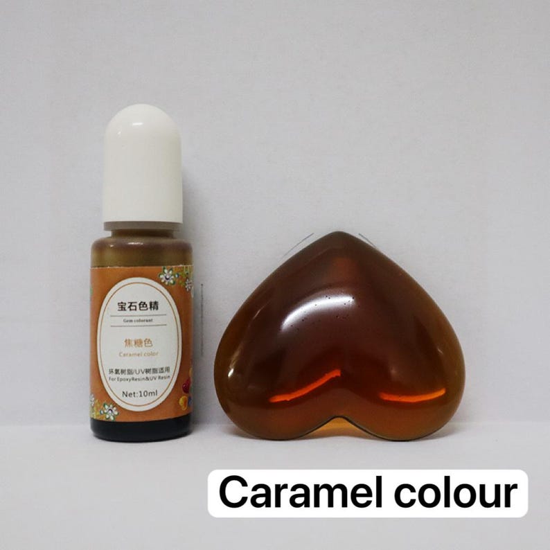 Epoxy Resin Color Dye: Liquid Pigment in Squeeze Bottle (10ml) Caramel Colour
