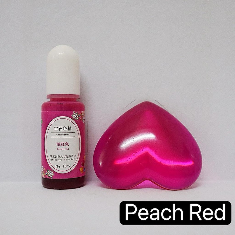 Epoxy Resin Color Dye: Liquid Pigment in Squeeze Bottle (10ml) Peach Red