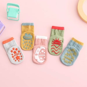 Anti-Slip non slip Baby Boy Girl Toddler Grips Floor Safety Walking Socks cute socks training socks for 12-24months image 1