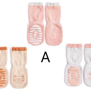 Calcetines antideslizantes para bebé con estampado de animales, ideales para el verano: mezcla de algodón, tallas de 10 a 18 meses. 12-24months A Bundle