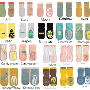 Anti-Slip non slip Baby Boy Girl Toddler Grips Floor Safety Walking Socks cute socks training socks for 12-24months