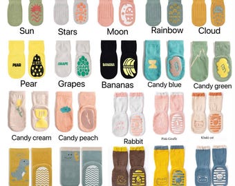 Calcetines antideslizantes para bebé: calcetines de algodón para niños pequeños (12-24 meses)