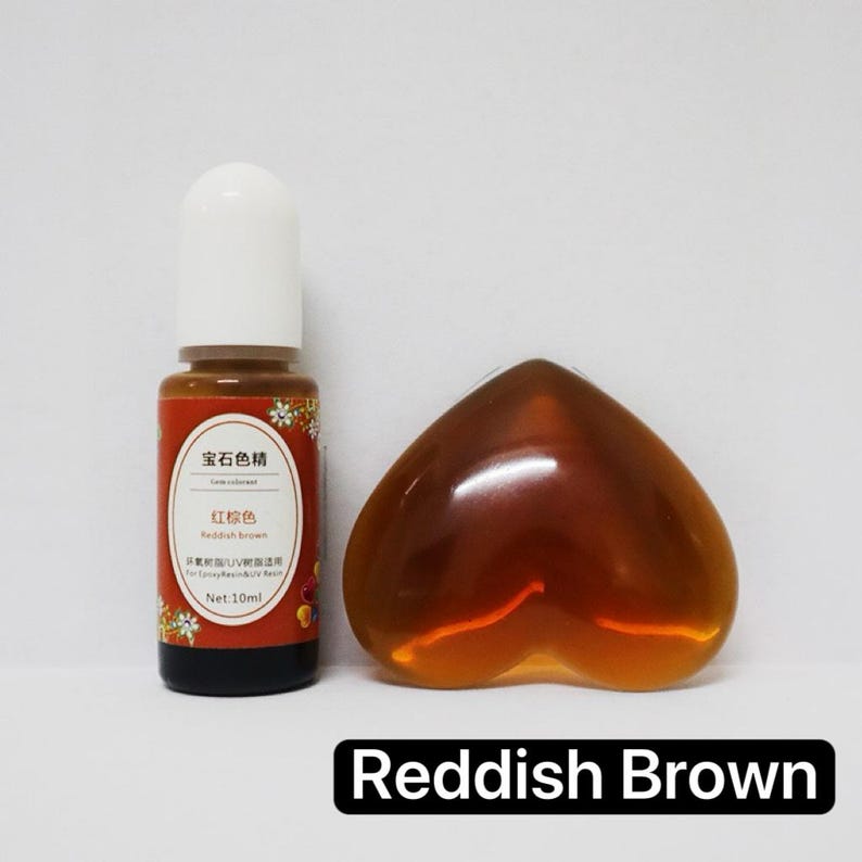 Epoxy Resin Color Dye: Liquid Pigment in Squeeze Bottle (10ml) Reddish Brown
