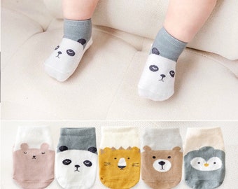 Niedliche, rutschfeste, weiche Babysocken mit Tiermuster, rutschfeste Kleinkindersocken, Socken für Babys, Geschenkideen für die Babyparty, Kindersocken, Preppy Animal für 10–18 Monate