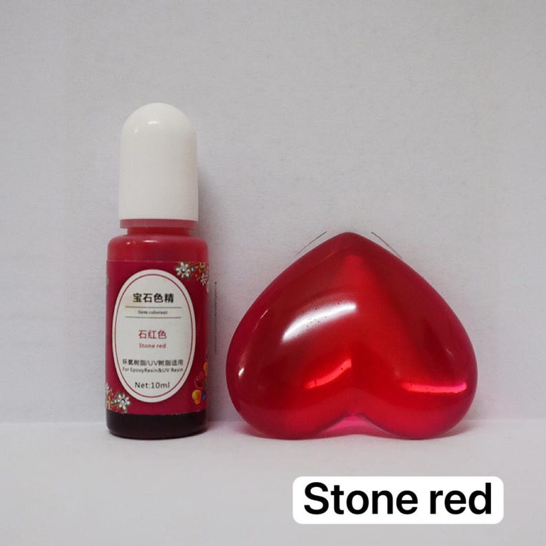 Epoxy Resin Color Dye: Liquid Pigment in Squeeze Bottle (10ml) Stone Red
