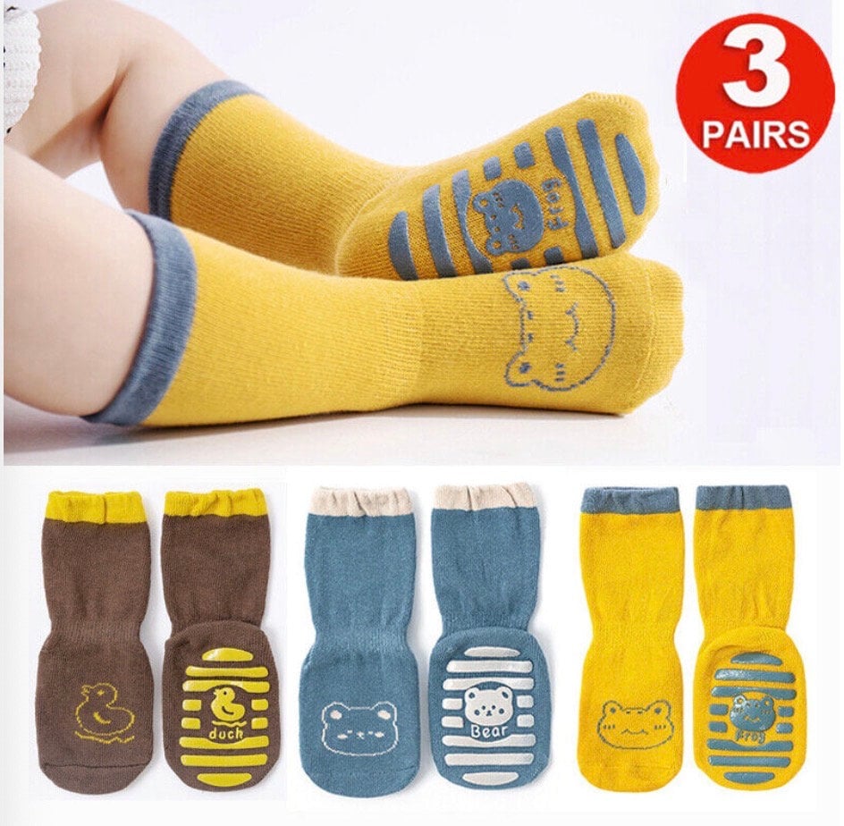 1pair Comfortable For Kids Adults Non Slip Men Women Indoor Trampoline Socks