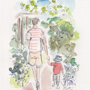 10 minute paintings - Personalised pen & watercolour artworks