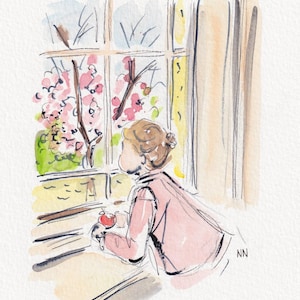 10 minute painting from photo - Personalised pen & watercolour artwork