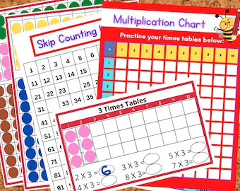 Montessori Multiplikation & Zählung überspringen Aktivität | Praktische Stundenpläne 1–10 | Zahlensticks