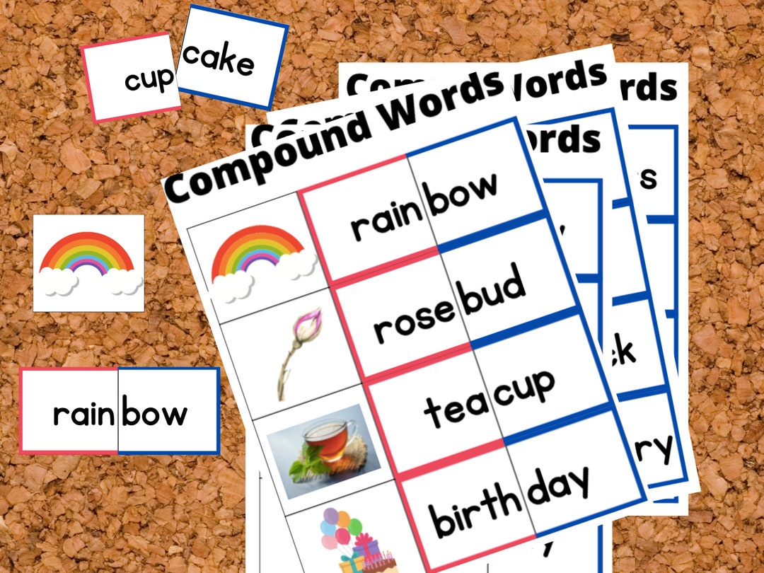 Montessori Compound Word Matching Activity - Hands-on Literacy Centers ...