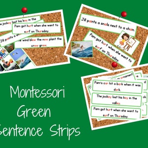 Montessori Green Sentence Strips