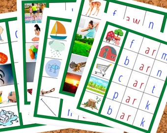 Montessori Green Series pictures and letters