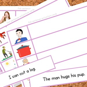 Montessori Sentence strip and picture Chart