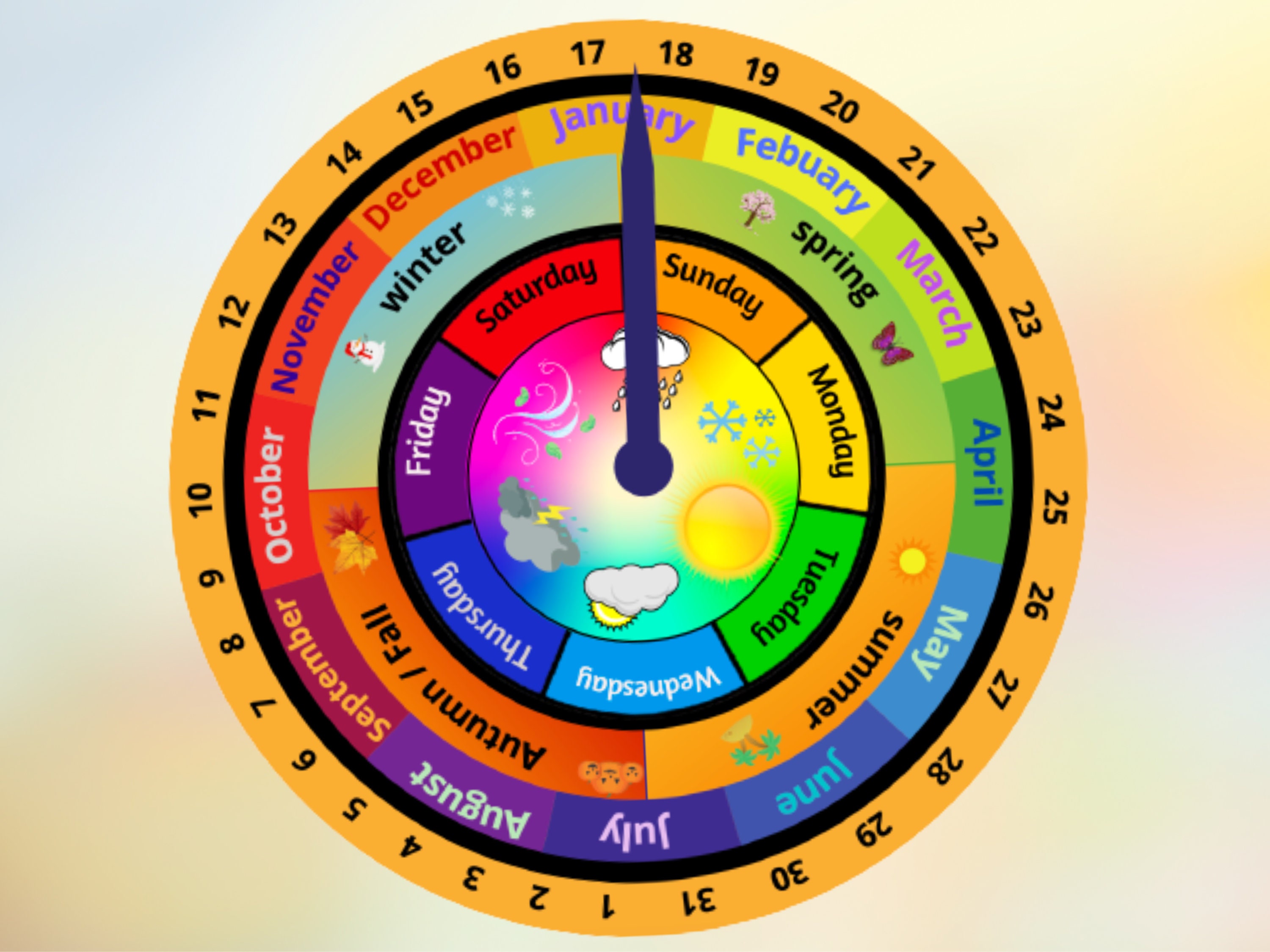 Interactive Spinning Wheel Calendar Etsy Interactive Spinning Wheel Calendar Etsy