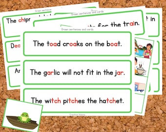 Montessori Green Sentence Strips