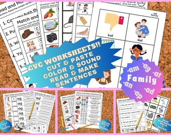 CVC worksheets - short a