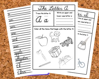 A to Z Handwriting Worksheets | Alphabet Tracing and Letter Recognition Bundle | Kindergarten & Preschool Morning Work