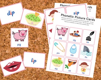 i sound pink series Montessori picture cards
