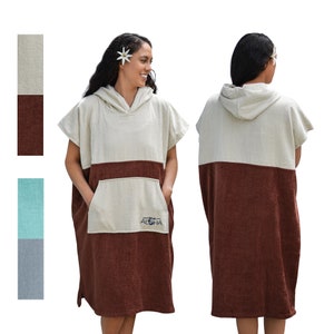 Surf Poncho - Women - Surfer Changing Robe - Hooded Towel Poncho - 100% Cotton Surf Poncho- Surf, Beach, Pool, Boat- US woman owned company