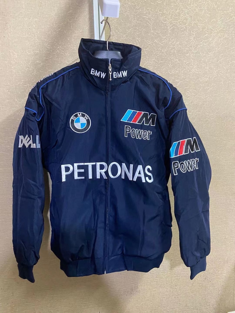 BMW Vintage Racing Jacket F1 Bomber Jacket Embroidered - Etsy