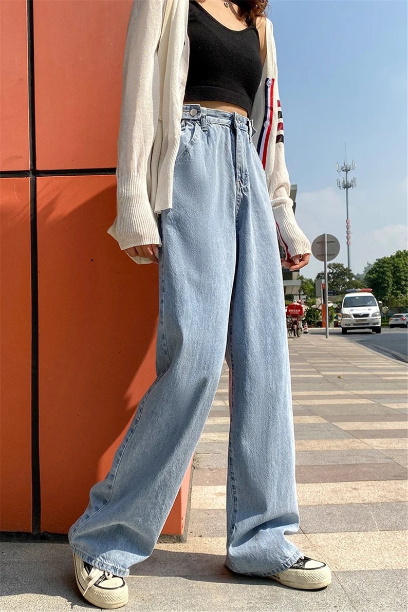 Y2K Baggy Jeans High Waisted Denim Jeans Oversized Wide Leg - Etsy