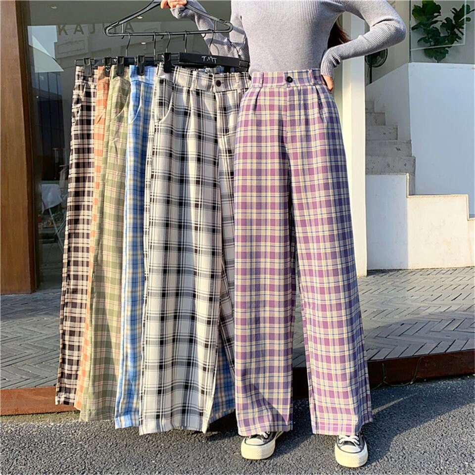 casual plaid pants womens
