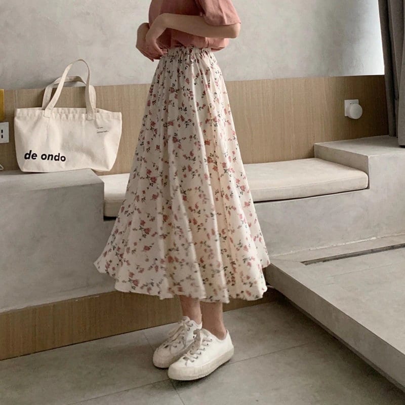 Korean Midi Skirt - Etsy