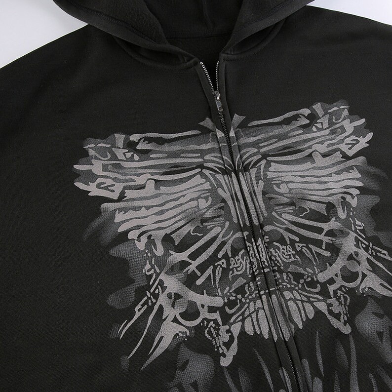 Gothic Butterfly Print Hoodie