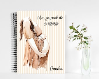 Journal de grossesse - page couverture femme enceinteen français