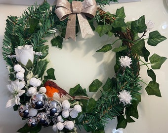 Robin Christmas Rattan Wreath