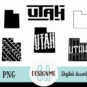 Utah bundle png, Utah Map and Font png, Utah State Printable and Cutting Design