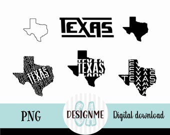 Texas bundle png, Texas Map and Font png, Texas State printable and cutting files, Sublimation Design