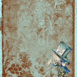 Alice in Wonderland Printable 2 Sheets Journaling Paper for - Etsy