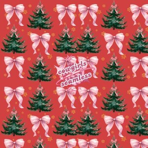 Bows And Christmas Trees Seamless File