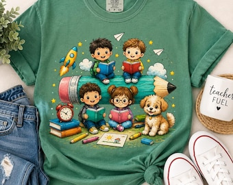 Teacher Shirt,Back to School T Shirt,Cute Classroom Shirt,Reading Teacher Tee, School Spirit Shirt,Book Lover Gift,Teacher Appreciation Gift