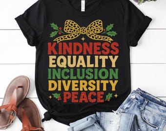 Kindness Equality Inclusion Diversity Peace T-shirt, mensenrechten