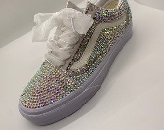 gold glitter vans womens