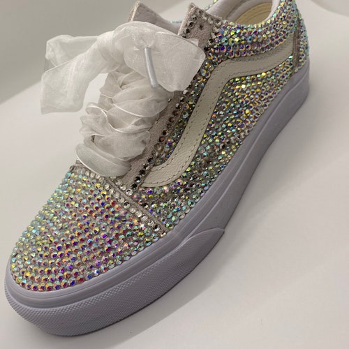 Vans Rhinestone Shoes Custom Vans Bling Wedding Vans Etsy