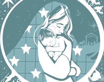 The Birth of Jesus Wall Art | Christian Wall Art | Modern Christian Art