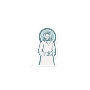 Smiling Jesus Bubble Free Sticker