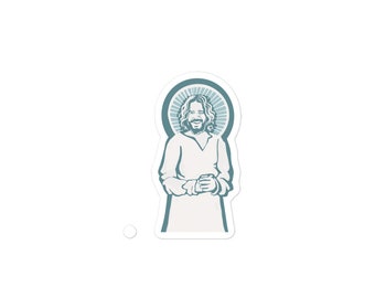Smiling Jesus Bubble Free Sticker