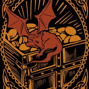 Celtic Dragon Block Design | Modern Fantasy Art | Dragon Art
