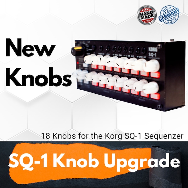 Korg SQ-1 Sequenzer 18-Knopf Upgrade: 3D gedrucktes 18-Knopf-Set für verbessertes haptisches Erlebnis und visuelle Attraktivität