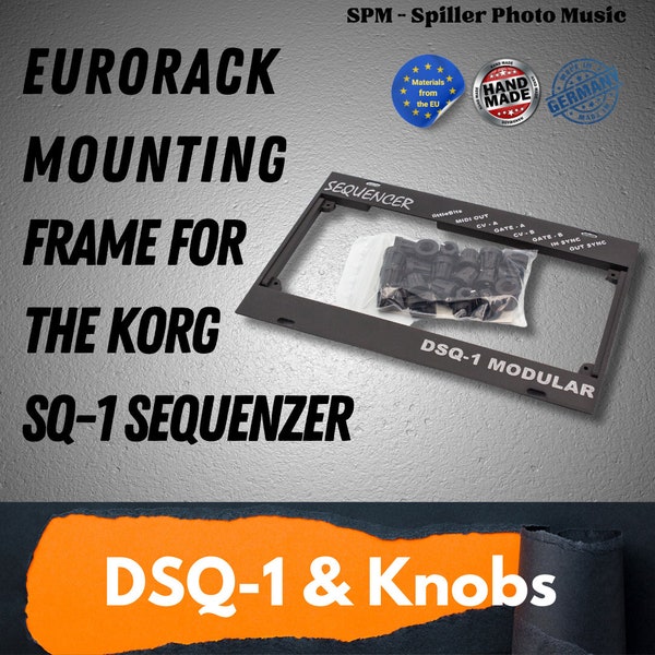 Eurorack mounting frame for the Korg SQ-1 sequencer + 18 knobs upgrade