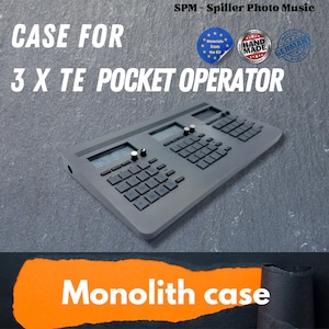 Case for 3 Teenage Engineering Pocket Operators - 70s Monolith 3D printed case