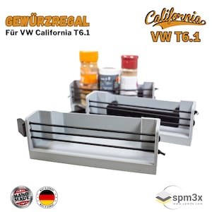 Estante para especias VW California T6.1 (3 piezas) para pegar en el estante instalado de fábrica en la persiana opaca de la ventana pequeña