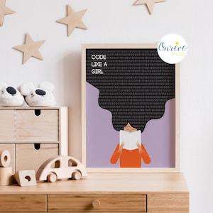 Science Nursery Art: Code Like a Girl Poster (Digital Download)